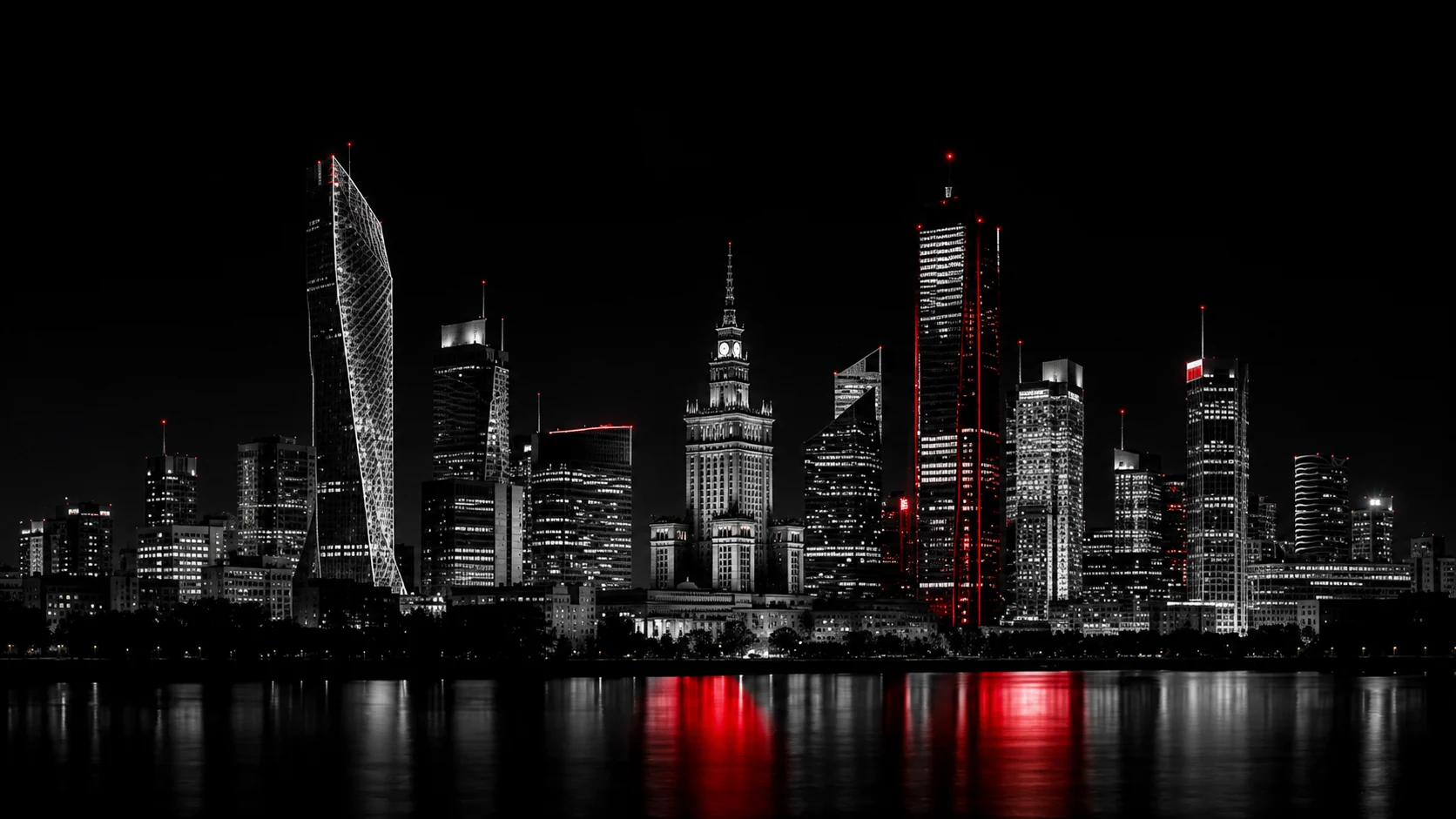 Warszawa nocą